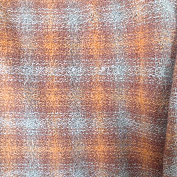 Quicksilver Shirt Jacket Mens XL Orange Plaid Woven Light Workwear Skater Surfer - Picture 6 of 11